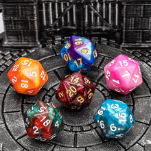 Load image into Gallery viewer, DND Dice Set - 6x7 (42 Pieces) Polyhedral Dice, Double Colors Dice for Dungeons and Dragons Tabletop Role-Playing Games with 6 Black Pouches.