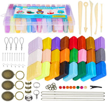 Load image into Gallery viewer, Polymer Clay, 62 Color Oven Bake Modeling Clay DIY Art Craft Kit Set with 50 Blocks 20g and 12 Blocks 12g, Safe and Nontoxic Ideal Toy Gift for Girls and Boys