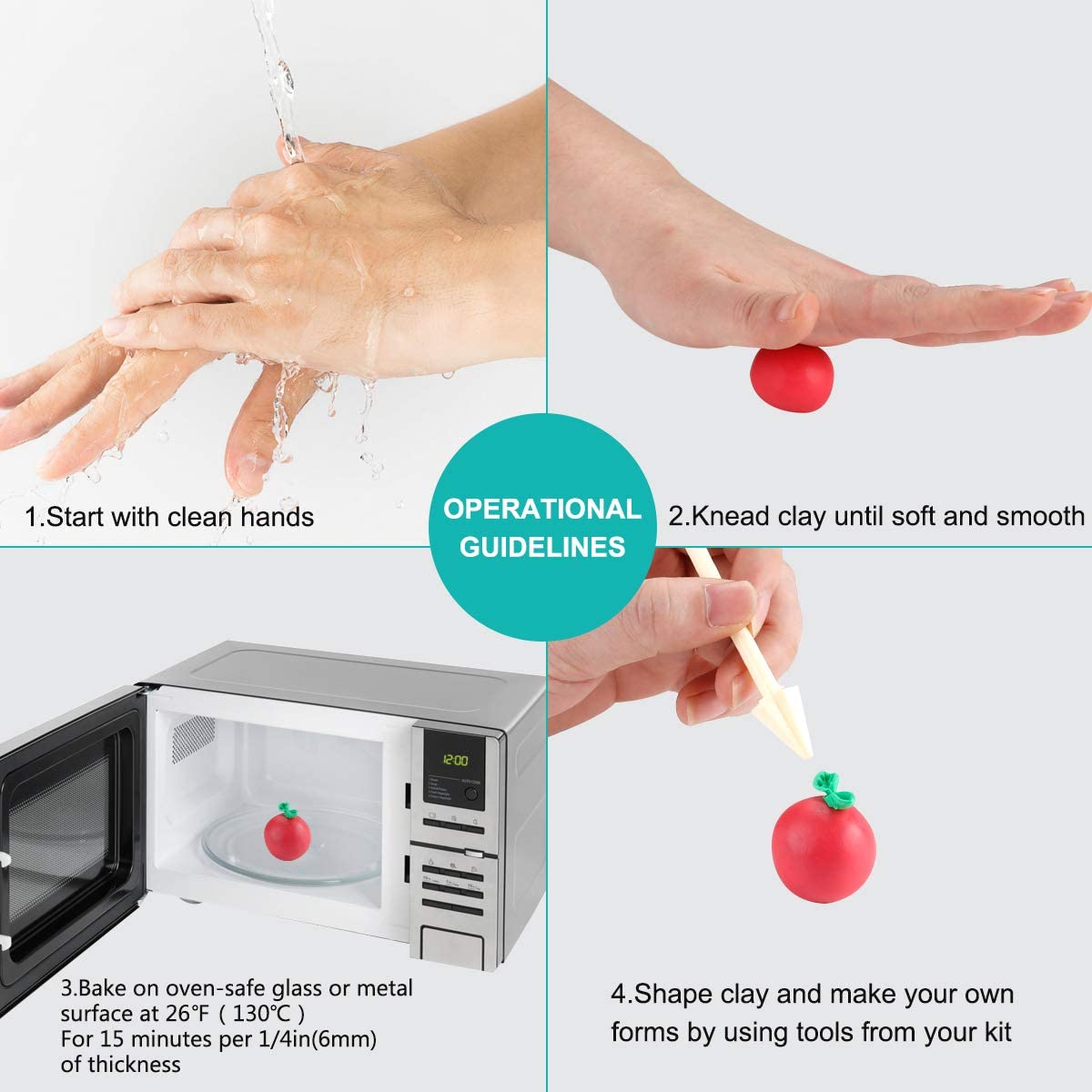 Polymer Clay Starter Kit, 50 Colors (1oz/Block) Oven Bake Modeling Cla ifergoo