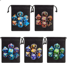 Load image into Gallery viewer, Polyhedral Dice Set (35 Pieces) with Black Pouches, 5 Complete Double-Colors Dice Sets of D4 D6 D8 D10 D% D12 D20 Compatible with Dungeons and Dragons DND RPG MTG Table Games
