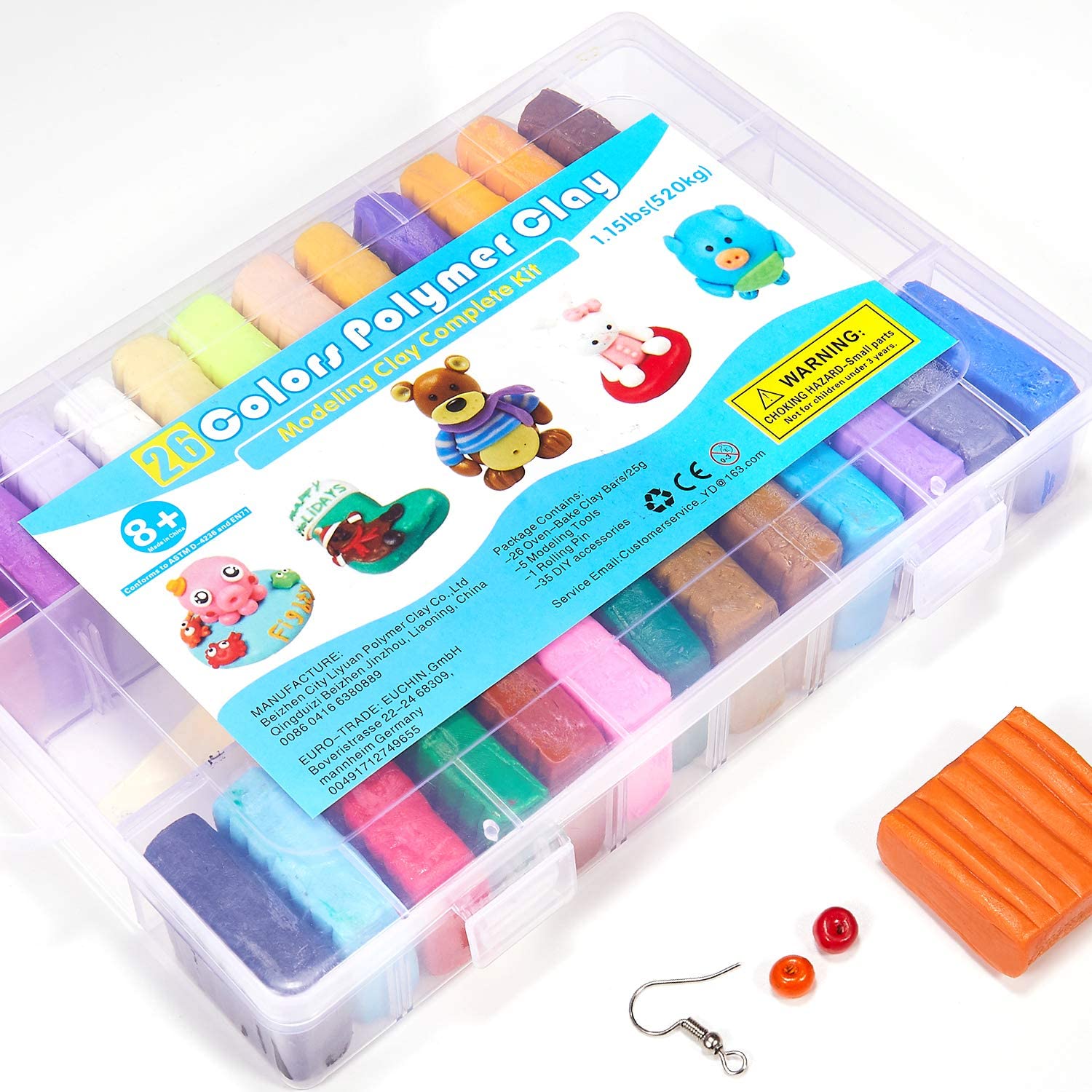 IGaiety Polymer Clay 110 Colors Modeling Clay for Kids Non-Toxic Oven Bake  Clay 245Pcs Clay Set with Unique Sculpting Tools Easy to Use Baking Clay