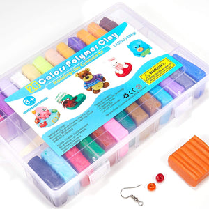 Polymer Clay, 62 Color Oven Bake Modeling Clay DIY Art Craft Kit Set with 50 Blocks 20g and 12 Blocks 12g, Safe and Nontoxic Ideal Toy Gift for Girls and Boys