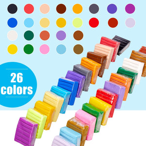 Polymer Clay Kit 26 Colors, 0.7oz/Block Oven Bake Clay, Soft
