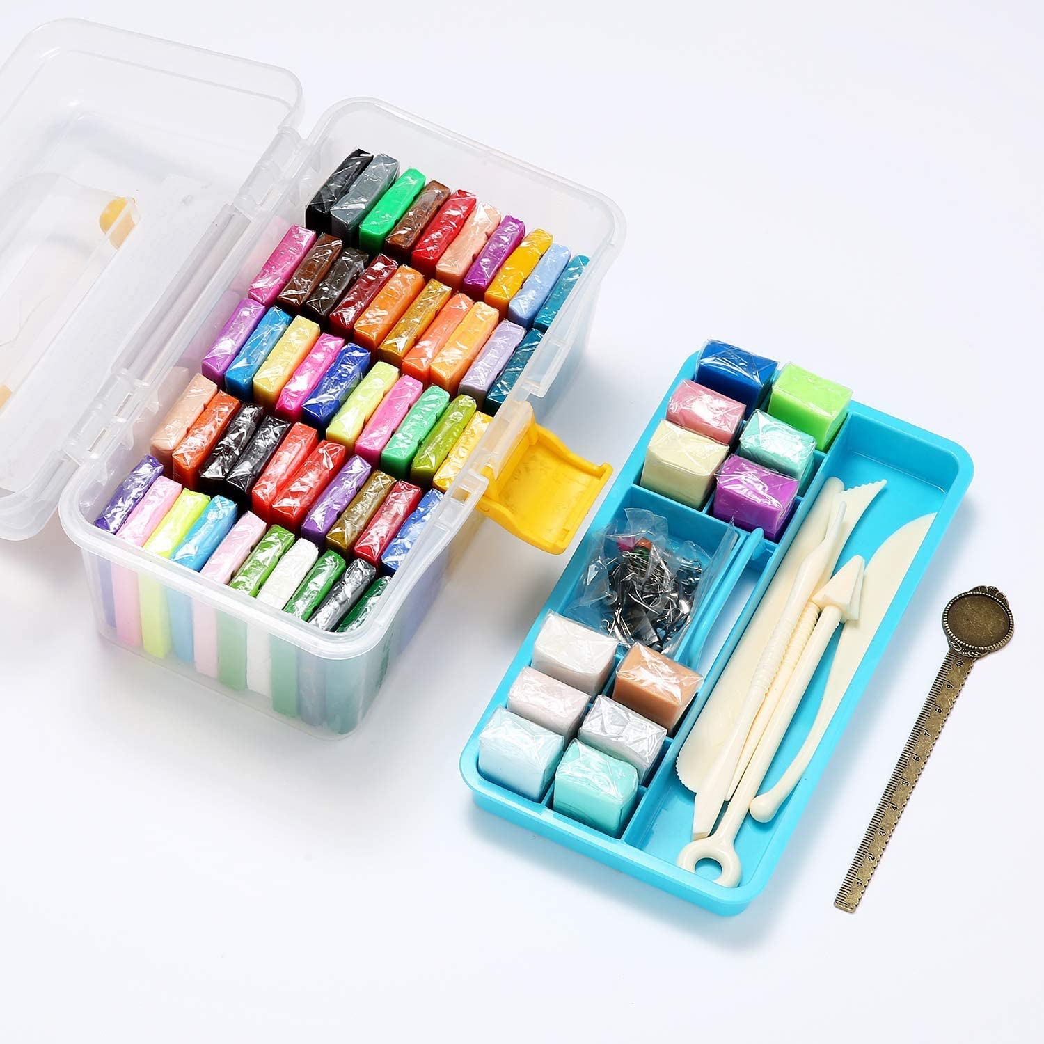 Polymer Clay,32 Colors Oven Bake Model Clay DIY Air Dry Clay Soft Molding Craft  Clay Set with Modeling Tools and Accessories Best Gift for Kids