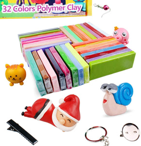 ifergoo Polymer Clay, 32 Colors Oven Bake Modelling Clay, DIY Colored Clay Kit with Modeling Tools, Tutorials and Accessories
