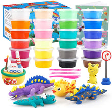 Load image into Gallery viewer, ifergoo Modeling Clay, 24 Colors Air Dry Clay Best Gift for Kids, Super Light Magic Clay with Sculpting Tools and Project, No-Sticky and Non-Toxic
