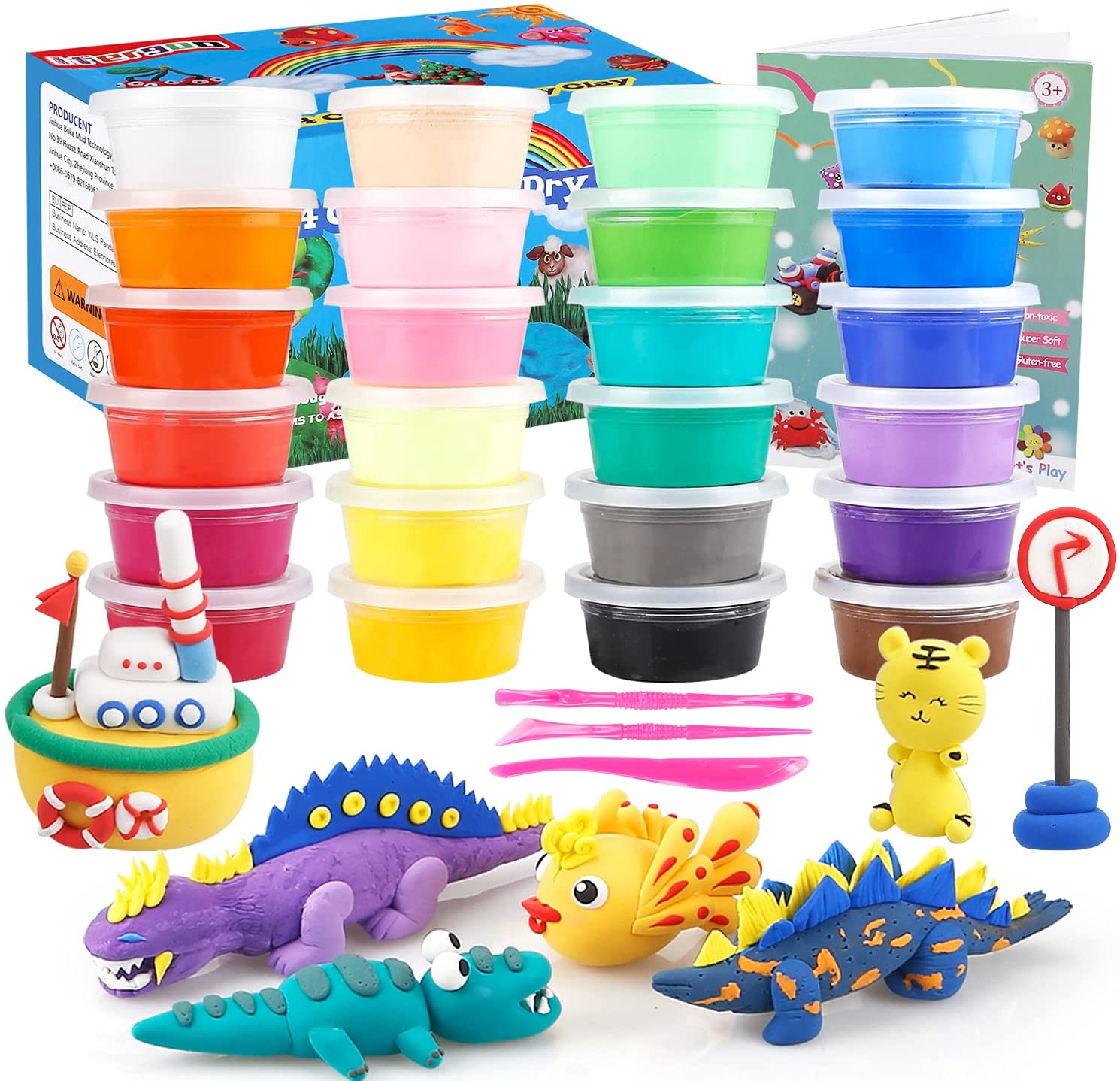 ifergoo Modeling Clay-24 Colors Air Dry Clay, DIY Magic Clay Kids Toy Set