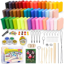 Load image into Gallery viewer, ifergoo Polymer Clay, 32 Colors Oven Bake Modelling Clay, DIY Colored Clay Kit with Modeling Tools, Tutorials and Accessories
