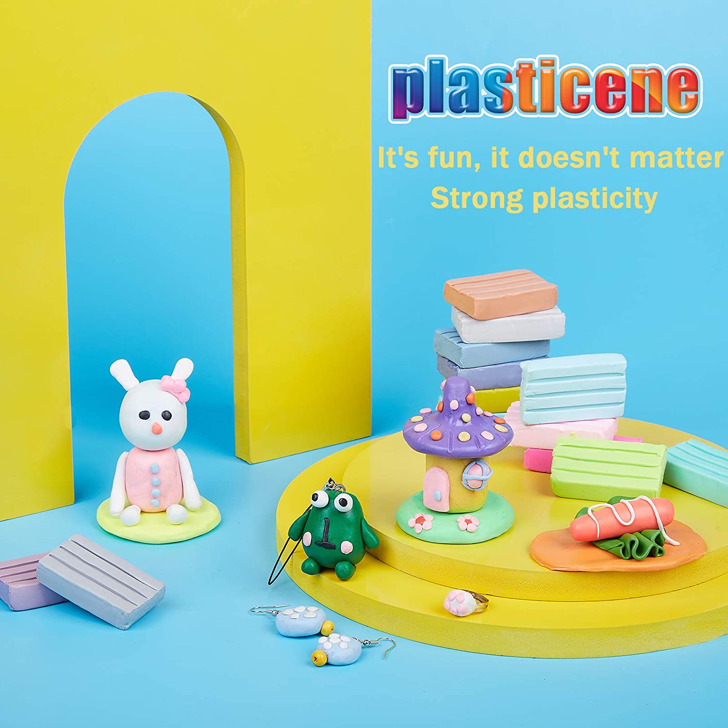 ifergoo Polymer Clay, Modeling Clay for Kids DIY Starter Kits, 62