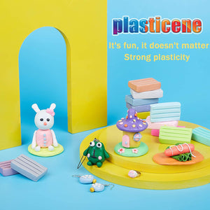 Polymer Clay, ifergoo 50 Colors Oven Bake Clay Kit, 5 Modeling Tools, Accessories and Project Booklet, Non-Toxic DIY Craft Modeling Clay for Kids and Beginners