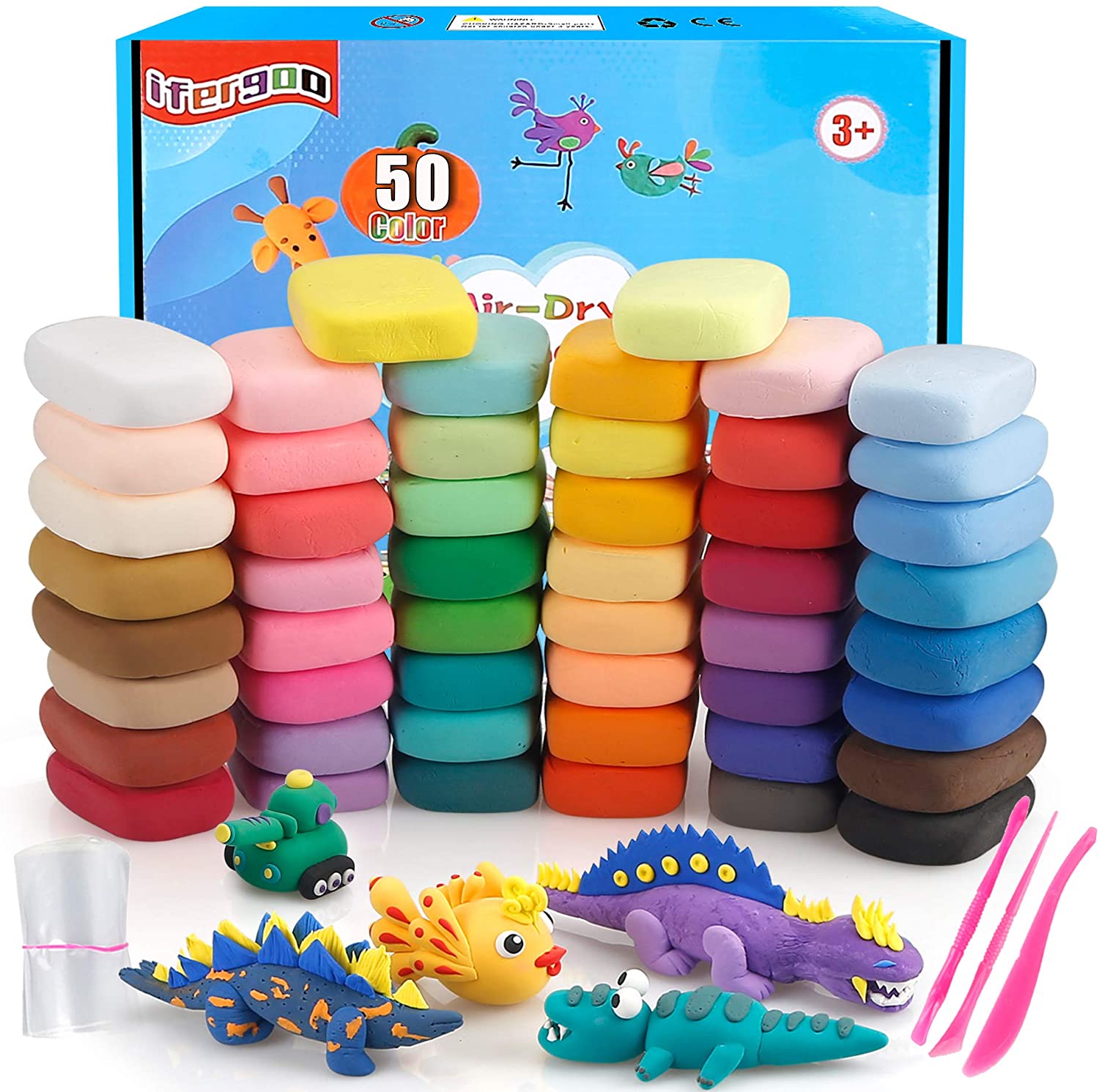 Modeling Clay 50 Colors Air Dry Clay, DIY Molding Magic Clay for