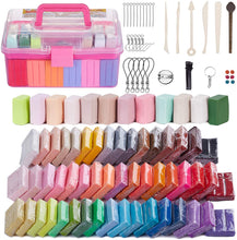 Load image into Gallery viewer, Polymer Clay, 62 Color Oven Bake Modeling Clay DIY Art Craft Kit Set with 50 Blocks 20g and 12 Blocks 12g, Safe and Nontoxic Ideal Toy Gift for Girls and Boys
